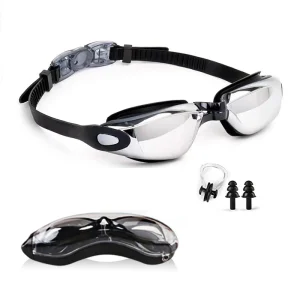 Anti Fog Adult Swimming Goggles Clear Silicone Electroplated Swim Goggles Set
