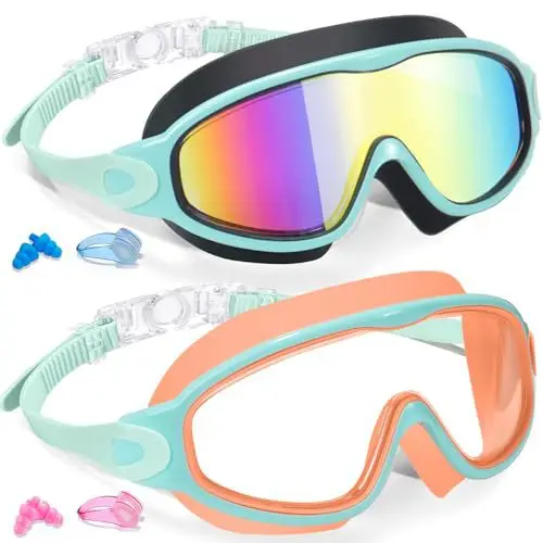 Kids Frameless Wide View Swimming Goggles, Anti-Fog Anti-UV No Leaking Swim Goggles