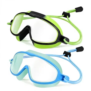 Large Frame Children's Swimming Goggles, Anti-Fog PC Lens, Silicone Seal & Elastic Headband
