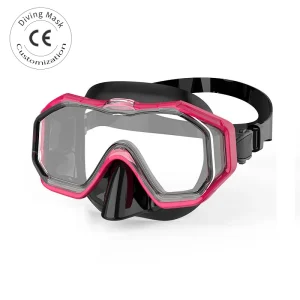 OEM logo High Quality Material Triple Lens Diving Mask for Kids & Adults Waterproof Anti-Fog Adjustable 180° Wide View